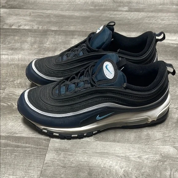 Nike Air Max 97 Black and Blue Sneakers with Air Cushioning - Picture 7 of 14
